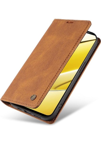 Realme 11X 5g Premium Pu Deri Basit Cüzdan Kılıf Kart Yuvaları Destek Ayağı Manyetik Kapatma Darbeye Dayanıklı Kapak (Yurt Dışından) fırsatları