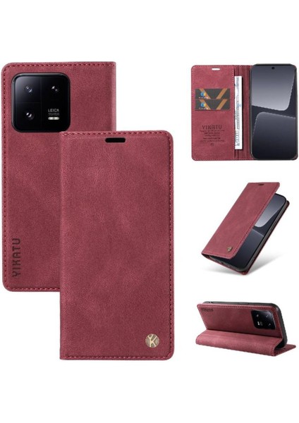 Xiaomi 13 Pro Premium Pu Deri Basit Cüzdan Kılıf Kart Yuvaları Destek Ayağı Manyetik Kapatma Darbeye Dayanıklı Kapak (Yurt Dışından) fırsatları