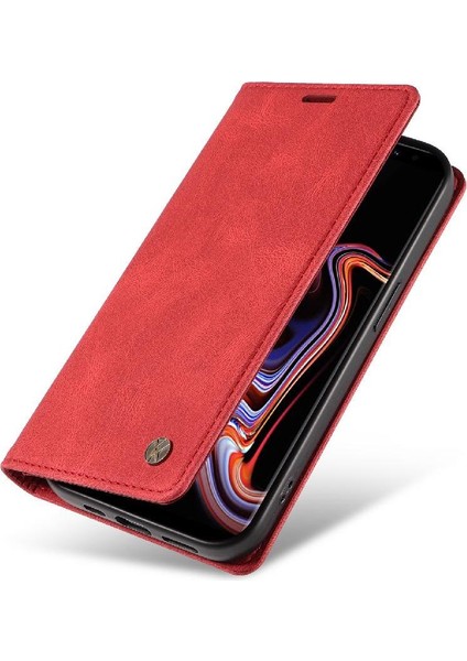 Samsung Galaxy Note 9 Premium Pu Deri Basit Cüzdan Kılıf Kart Yuvaları Destek Ayağı Manyetik Kapatma Darbeye Dayanıklı Kapak (Yurt Dışından)