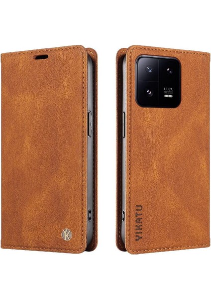 Xiaomi 13 Pro Premium Pu Deri Basit Cüzdan Kılıf Kart Yuvaları Destek Ayağı Manyetik Kapatma Darbeye Dayanıklı Kapak (Yurt Dışından) modelleri