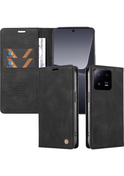 Xiaomi 13 Pro Premium Pu Deri Basit Cüzdan Kılıf Kart Yuvaları Destek Ayağı Manyetik Kapatma Darbeye Dayanıklı Kapak (Yurt Dışından) indirimleri