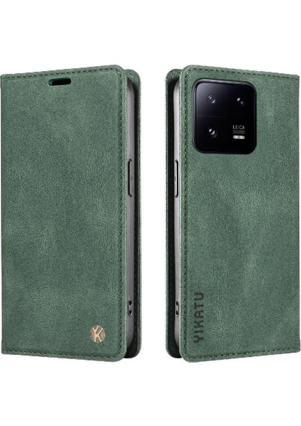 Xiaomi 13 Pro Premium Pu Deri Basit Cüzdan Kılıf Kart Yuvaları Destek Ayağı Manyetik Kapatma Darbeye Dayanıklı Kapak (Yurt Dışından)