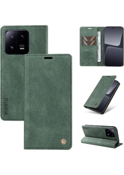 Xiaomi 13 Pro Premium Pu Deri Basit Cüzdan Kılıf Kart Yuvaları Destek Ayağı Manyetik Kapatma Darbeye Dayanıklı Kapak (Yurt Dışından) fırsatları