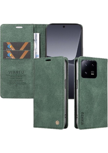 Xiaomi 13 Pro Premium Pu Deri Basit Cüzdan Kılıf Kart Yuvaları Destek Ayağı Manyetik Kapatma Darbeye Dayanıklı Kapak (Yurt Dışından) indirimleri