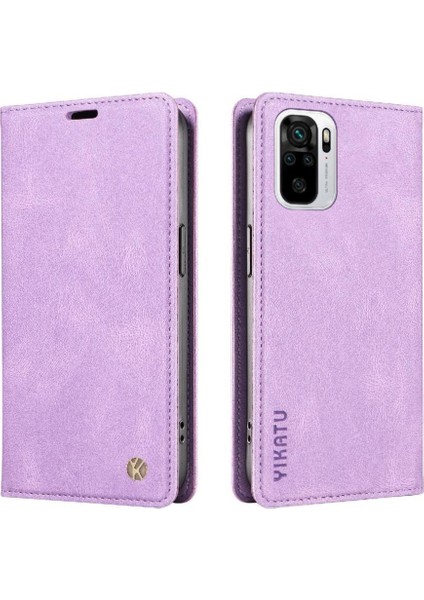 Xiaomi Redmi Note 10 4g Premium Pu Deri Basit Cüzdan Kılıf Kart Yuvaları Destek Ayağı Manyetik Kapatma Darbeye Dayanıklı Kapak (Yurt Dışından)