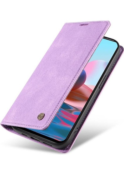 Xiaomi Redmi Note 10 4g Premium Pu Deri Basit Cüzdan Kılıf Kart Yuvaları Destek Ayağı Manyetik Kapatma Darbeye Dayanıklı Kapak (Yurt Dışından)