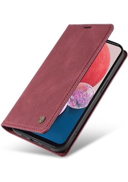 Samsung Galaxy A52S 5g Premium Pu Deri Basit Cüzdan Kılıf Kart Yuvaları Destek Ayağı Manyetik Kapatma Darbeye Dayanıklı Kapak (Yurt Dışından)