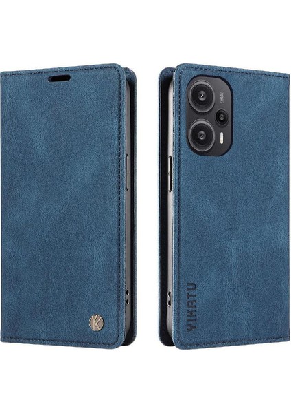 Xiaomi Poco F5 5g Premium Pu Deri Basit Cüzdan Kılıf Kart Yuvaları Destek Ayağı Manyetik Kapatma Darbeye Dayanıklı Kapak (Yurt Dışından)