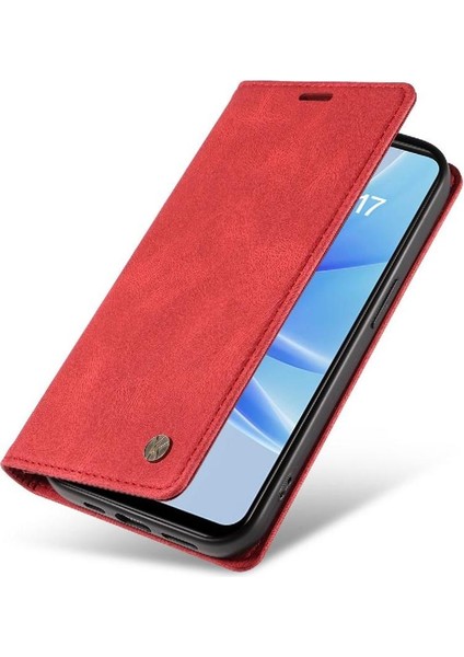 Oppo A17 Premium Pu Deri Basit Cüzdan Kılıf Kart Yuvaları Destek Ayağı Manyetik Kapatma Darbeye Dayanıklı Kapak (Yurt Dışından) fırsatları