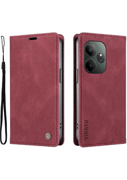 Realme Gt 6 Premium Pu Deri Basit Cüzdan Kılıf Kart Yuvaları Destek Ayağı Manyetik Kapatma Darbeye Dayanıklı Kapak (Yurt Dışından) modelleri