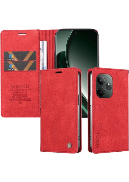 Realme Gt 6 Premium Pu Deri Basit Cüzdan Kılıf Kart Yuvaları Destek Ayağı Manyetik Kapatma Darbeye Dayanıklı Kapak (Yurt Dışından) indirimleri