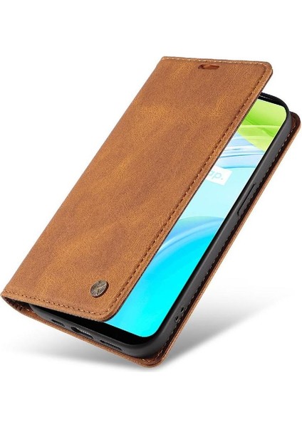 Realme C30 4g Premium Pu Deri Basit Cüzdan Kılıf Kart Yuvaları Destek Ayağı Manyetik Kapatma Darbeye Dayanıklı Kapak (Yurt Dışından) fırsatları