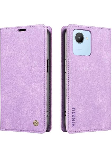 Realme C30 4g Premium Pu Deri Basit Cüzdan Kılıf Kart Yuvaları Destek Ayağı Manyetik Kapatma Darbeye Dayanıklı Kapak (Yurt Dışından) modelleri