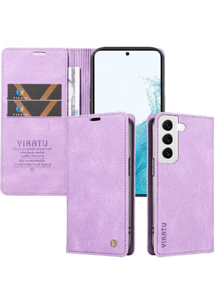 Samsung Galaxy S21 Fe Premium Pu Deri Basit Cüzdan Kılıf Kart Yuvaları Destek Ayağı Manyetik Kapatma Darbeye Dayanıklı Kapak (Yurt Dışından)