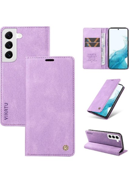 Samsung Galaxy S21 Fe Premium Pu Deri Basit Cüzdan Kılıf Kart Yuvaları Destek Ayağı Manyetik Kapatma Darbeye Dayanıklı Kapak (Yurt Dışından)