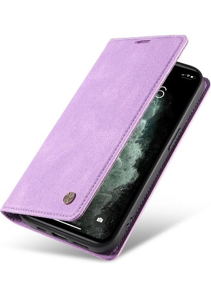 iPhone 11 Pro Max Premium Pu Deri Basit Cüzdan Kılıf Kart Yuvaları Destek Ayağı Manyetik Kapatma Darbeye Dayanıklı Kapak (Yurt Dışından)