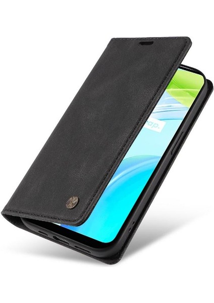 Realme C30 4g Premium Pu Deri Basit Cüzdan Kılıf Kart Yuvaları Destek Ayağı Manyetik Kapatma Darbeye Dayanıklı Kapak (Yurt Dışından) fırsatları