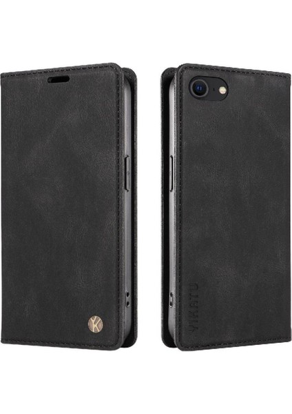 iPhone 7/8 Premium Pu Deri Basit Cüzdan Kılıf Kart Yuvaları Destek Ayağı Manyetik Kapatma Darbeye Dayanıklı Kapak (Yurt Dışından)