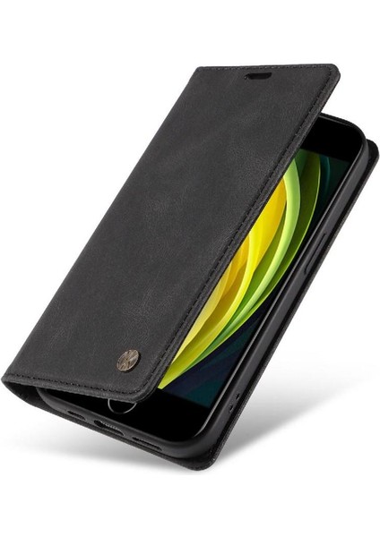 iPhone 7/8 Premium Pu Deri Basit Cüzdan Kılıf Kart Yuvaları Destek Ayağı Manyetik Kapatma Darbeye Dayanıklı Kapak (Yurt Dışından) modelleri