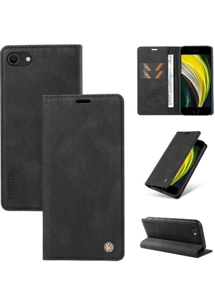 iPhone 7/8 Premium Pu Deri Basit Cüzdan Kılıf Kart Yuvaları Destek Ayağı Manyetik Kapatma Darbeye Dayanıklı Kapak (Yurt Dışından) fırsatları