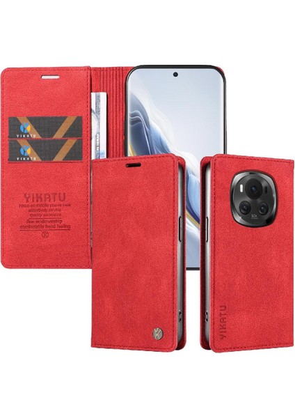Honor Magic 6 Premium Pu Deri Basit Cüzdan Kılıf Kart Yuvaları Destek Ayağı Manyetik Kapatma Darbeye Dayanıklı Kapak (Yurt Dışından) indirimleri