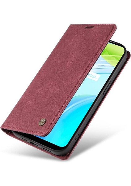 Realme C30 4g Premium Pu Deri Basit Cüzdan Kılıf Kart Yuvaları Destek Ayağı Manyetik Kapatma Darbeye Dayanıklı Kapak (Yurt Dışından) indirimleri