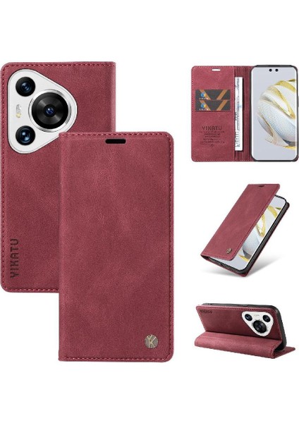 Huawei Pura 70 Pro Premium Pu Deri Basit Cüzdan Kılıf Kart Yuvaları Destek Ayağı Manyetik Kapatma Darbeye Dayanıklı Kapak (Yurt Dışından) indirimleri
