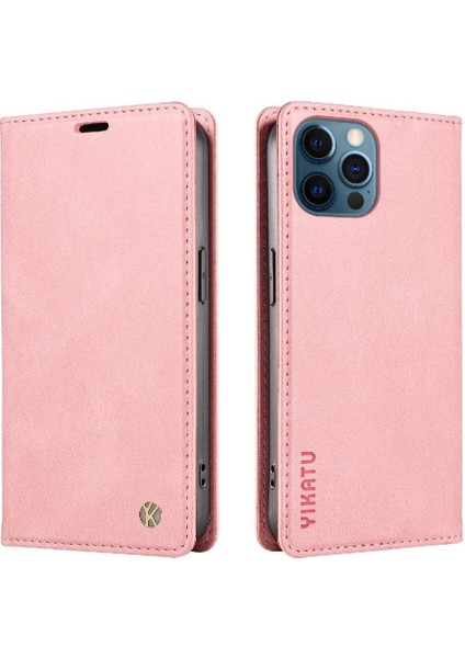 iPhone 13 Pro Max Premium Pu Deri Basit Cüzdan Kılıf Kart Yuvaları Destek Ayağı Manyetik Kapatma Darbeye Dayanıklı Kapak (Yurt Dışından)