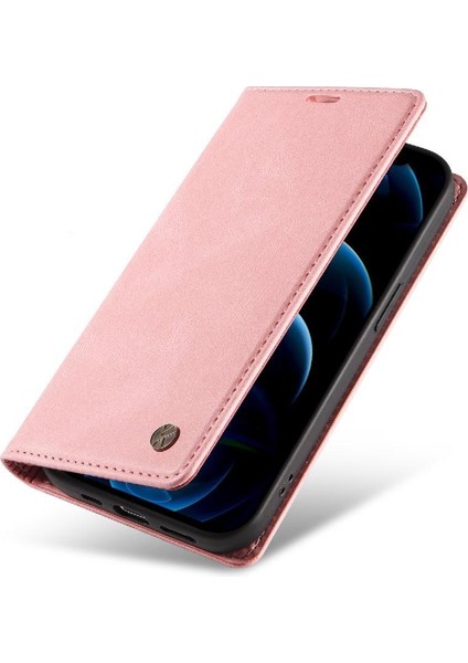 iPhone 13 Pro Max Premium Pu Deri Basit Cüzdan Kılıf Kart Yuvaları Destek Ayağı Manyetik Kapatma Darbeye Dayanıklı Kapak (Yurt Dışından)