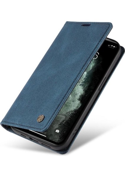 iPhone 11 Pro Max Premium Pu Deri Basit Cüzdan Kılıf Kart Yuvaları Destek Ayağı Manyetik Kapatma Darbeye Dayanıklı Kapak (Yurt Dışından)