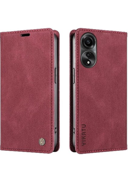 Oppo A78 4g Premium Pu Deri Basit Cüzdan Kılıf Kart Yuvaları Destek Ayağı Manyetik Kapatma Darbeye Dayanıklı Kapak (Yurt Dışından) modelleri
