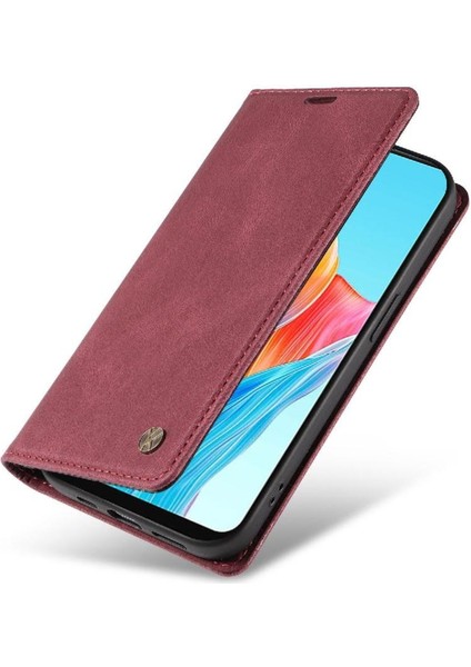 Oppo A78 4g Premium Pu Deri Basit Cüzdan Kılıf Kart Yuvaları Destek Ayağı Manyetik Kapatma Darbeye Dayanıklı Kapak (Yurt Dışından) fırsatları