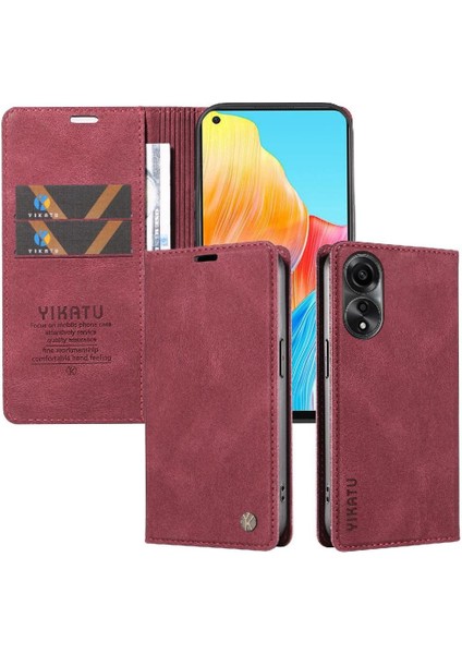 Oppo A78 4g Premium Pu Deri Basit Cüzdan Kılıf Kart Yuvaları Destek Ayağı Manyetik Kapatma Darbeye Dayanıklı Kapak (Yurt Dışından) indirimleri