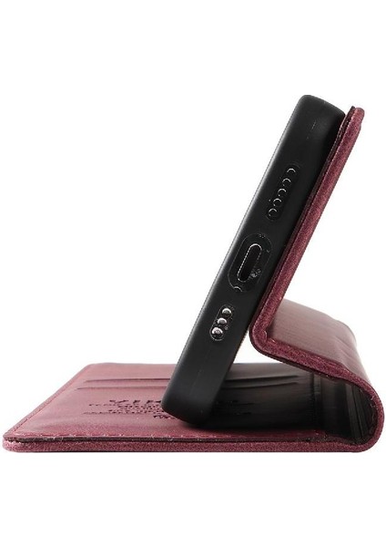 iPhone 11 Pro Max Premium Pu Deri Basit Cüzdan Kılıf Kart Yuvaları Destek Ayağı Manyetik Kapatma Darbeye Dayanıklı Kapak (Yurt Dışından)