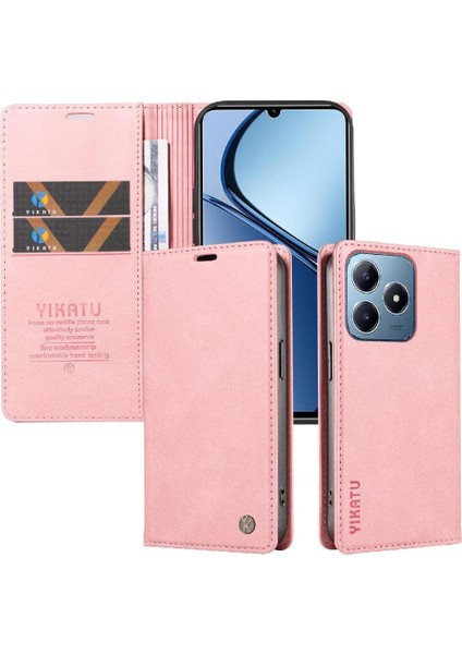 Realme C63 Premium Pu Deri Basit Cüzdan Kılıf Kart Yuvaları Destek Ayağı Manyetik Kapatma Darbeye Dayanıklı Kapak (Yurt Dışından) indirimleri