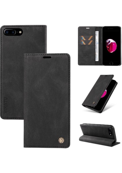 iPhone 6s Plus Premium Pu Deri Basit Cüzdan Kılıf Kart Yuvaları Destek Ayağı Manyetik Kapatma Darbeye Dayanıklı Kapak (Yurt Dışından)