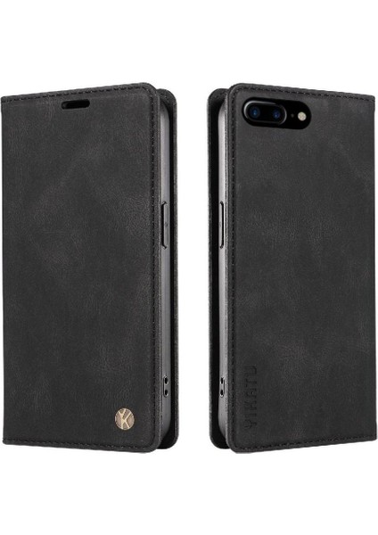 iPhone 6s Plus Premium Pu Deri Basit Cüzdan Kılıf Kart Yuvaları Destek Ayağı Manyetik Kapatma Darbeye Dayanıklı Kapak (Yurt Dışından)