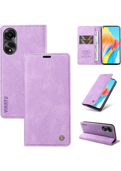 Oppo A78 4g Premium Pu Deri Basit Cüzdan Kılıf Kart Yuvaları Destek Ayağı Manyetik Kapatma Darbeye Dayanıklı Kapak (Yurt Dışından) indirimleri