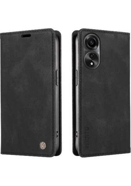 Oppo A78 4g Premium Pu Deri Basit Cüzdan Kılıf Kart Yuvaları Destek Ayağı Manyetik Kapatma Darbeye Dayanıklı Kapak (Yurt Dışından) modelleri