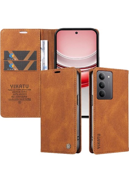 Realme C75 4g Premium Pu Deri Basit Cüzdan Kılıf Kart Yuvaları Destek Ayağı Manyetik Kapatma Darbeye Dayanıklı Kapak (Yurt Dışından) indirimleri