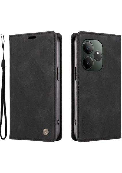 Realme Gt 6 Premium Pu Deri Basit Cüzdan Kılıf Kart Yuvaları Destek Ayağı Manyetik Kapatma Darbeye Dayanıklı Kapak (Yurt Dışından) modelleri