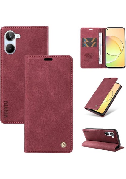 Reamle 10 4g Premium Pu Deri Basit Cüzdan Kılıf Kart Yuvaları Destek Ayağı Manyetik Kapatma Darbeye Dayanıklı Kapak (Yurt Dışından)