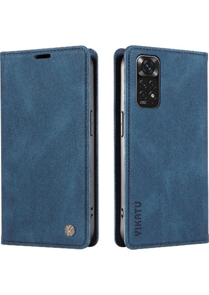 Xiaomi Redmi Note 11S 4g Premium Pu Deri Basit Cüzdan Kılıf Kart Yuvaları Destek Ayağı Manyetik Kapatma Darbeye Dayanıklı Kapak (Yurt Dışından)