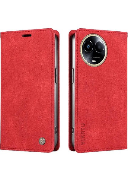 Realme 11X 5g Premium Pu Deri Basit Cüzdan Kılıf Kart Yuvaları Destek Ayağı Manyetik Kapatma Darbeye Dayanıklı Kapak (Yurt Dışından) modelleri