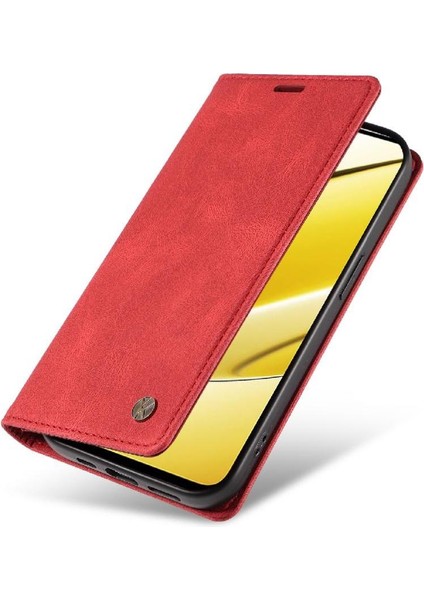 Realme 11X 5g Premium Pu Deri Basit Cüzdan Kılıf Kart Yuvaları Destek Ayağı Manyetik Kapatma Darbeye Dayanıklı Kapak (Yurt Dışından) fırsatları