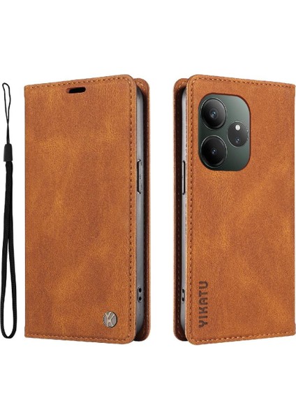 Realme Gt 6 Premium Pu Deri Basit Cüzdan Kılıf Kart Yuvaları Destek Ayağı Manyetik Kapatma Darbeye Dayanıklı Kapak (Yurt Dışından) modelleri