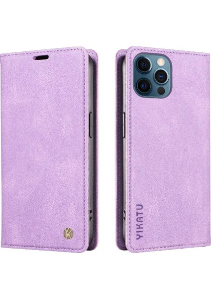 iPhone 13 Pro Max Premium Pu Deri Basit Cüzdan Kılıf Kart Yuvaları Destek Ayağı Manyetik Kapatma Darbeye Dayanıklı Kapak (Yurt Dışından)