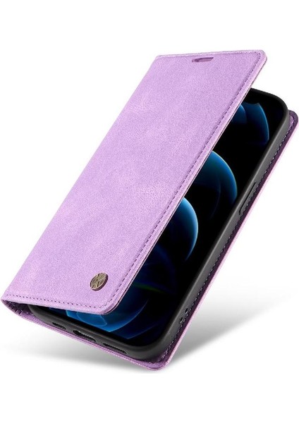 iPhone 13 Pro Max Premium Pu Deri Basit Cüzdan Kılıf Kart Yuvaları Destek Ayağı Manyetik Kapatma Darbeye Dayanıklı Kapak (Yurt Dışından)