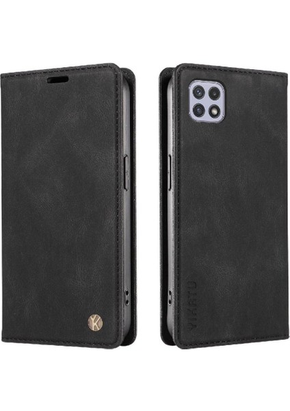 Samsung Galaxy A22 4g Premium Pu Deri Basit Cüzdan Kılıf Kart Yuvaları Destek Ayağı Manyetik Kapatma Darbeye Dayanıklı Kapak (Yurt Dışından) modelleri