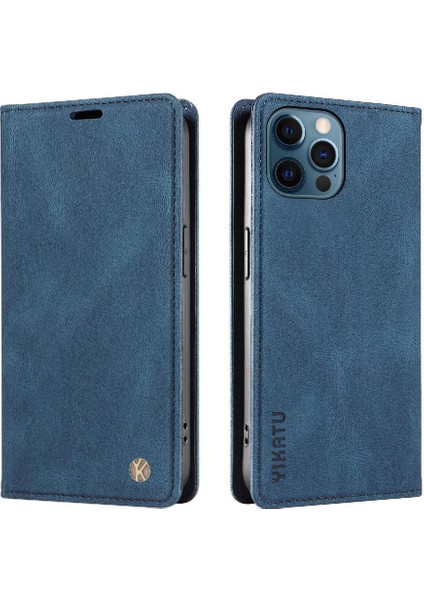 iPhone 13 Pro Max Premium Pu Deri Basit Cüzdan Kılıf Kart Yuvaları Destek Ayağı Manyetik Kapatma Darbeye Dayanıklı Kapak (Yurt Dışından)